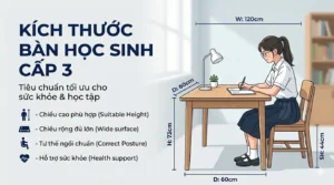 Tiêu Chuẩn Kích Thước Bàn Học Sinh Cấp 3