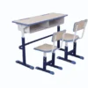 Bộ bàn ghế học sinh đôi PAMSFD01 khung xanh navy hộc đôi dưới bàn ghế gỗ MDF maple chân điều chỉnh