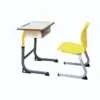 Bộ bàn ghế học sinh rời PAMSF07 khung ghi ghế nhựa PP vàng mặt bàn sáng viền xám