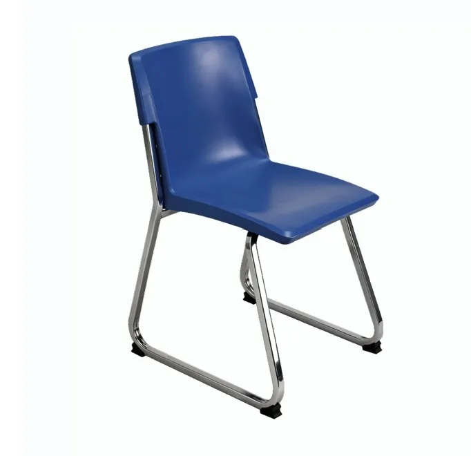 Ghế học sinh PAMCH04 nhựa xanh dương khung thép mạ chrome chân quỳ chắc chắn